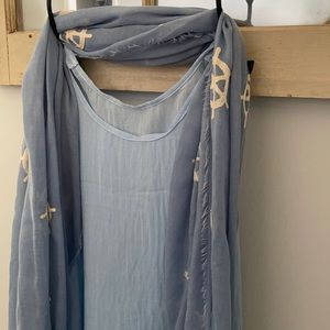 Unbranded Sky Blue Cover Up + Coastal Scarf Sz. XL